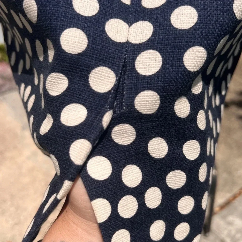 J. Crew Navy Blue and White The Pencil Polka Dot Pencil Skirt